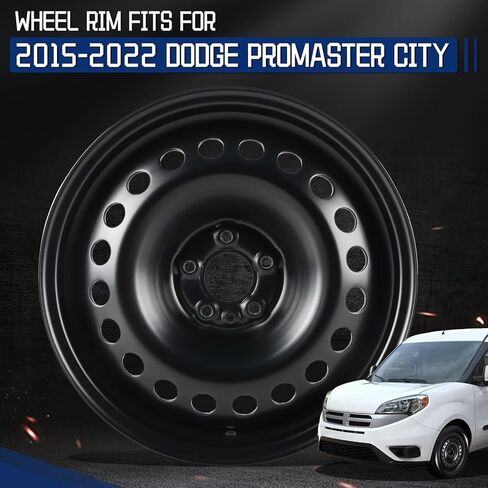 New Replacement Rim 16x6.5 inch 16"x6.5" Wheel Rims Fit for 2015 2016 2017 2018 2019 2020 2021 2022 Dodge Promaster City, Painted Black Wheel Rim OE Direct Replacement Rims in Saudi Arabia