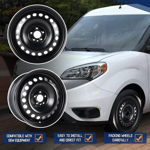 New Replacement Rim 16x6.5 inch 16"x6.5" Wheel Rims Fit for 2015 2016 2017 2018 2019 2020 2021 2022 Dodge Promaster City, Painted Black Wheel Rim OE Direct Replacement Rims in Saudi Arabia