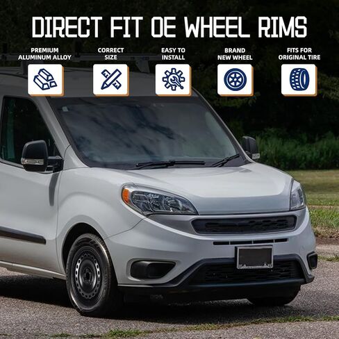 New Replacement Rim 16x6.5 inch 16"x6.5" Wheel Rims Fit for 2015 2016 2017 2018 2019 2020 2021 2022 Dodge Promaster City, Painted Black Wheel Rim OE Direct Replacement Rims in Saudi Arabia