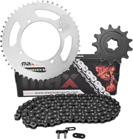 استبدال سلسلة محرك Max Motosports ومجموعة ضرس لـ Kawasaki KLX140 2008-2024 سلسلة 428 درجة 122 وصلات 428x122 (ذهبي) in Kuwait