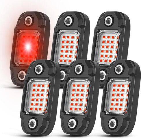6Pods Yellow Rock Lights 24 LEDs Chips Neon Trail Rig Lamp Underglow LED Lighting Systems for Cars Trucks SUV ATV UTV in Saudi Arabia