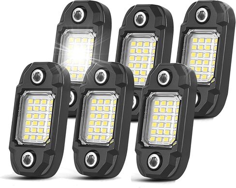 6Pods Yellow Rock Lights 24 LEDs Chips Neon Trail Rig Lamp Underglow LED Lighting Systems for Cars Trucks SUV ATV UTV in Saudi Arabia