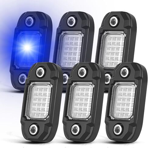 6Pods Yellow Rock Lights 24 LEDs Chips Neon Trail Rig Lamp Underglow LED Lighting Systems for Cars Trucks SUV ATV UTV in Saudi Arabia
