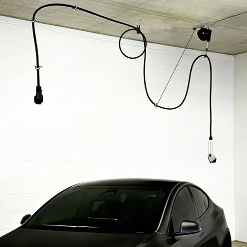 EV Charger Cable Retractor, Retractable Cord Reel Sliding Ceiling Cableway, EV Charging Cable Holder for Universal EVs All Level 2 Chargers, Ceiling or Wall Mount in Saudi Arabia