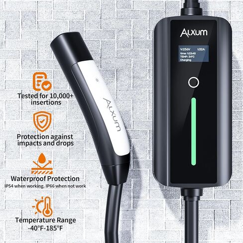 شاحن تسلا Alxum المستوى 2 - شاحن محمول تسلا 32 أمبير مع كابل بطول 16.4 قدم لموصل الهاتف المحمول المنزلي والخارجي مع قابس NEMA 14-50 متوافق مع جميع الموديلات X/Y/3/S وCybertruck in Kuwait