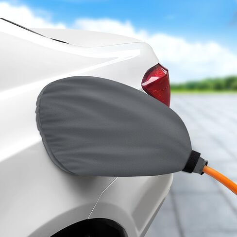 Magnetic Adsorption EV Charger Port Cover, Electric Car Charging Port Cover with Snow Sun Protection, Waterproof Rainproof External Charger Fit for Electric Vehicles (Black) in Kuwait