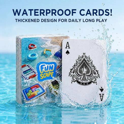 Funscape Floating Table Games for Pool, Adult Pool Toys W/Waterproof Playing Cards, Swimming Float Blocks Game, Summer Outdoor Travel Beach Play Family Yard Party Gift for Adults Boys Girls Children in Saudi Arabia