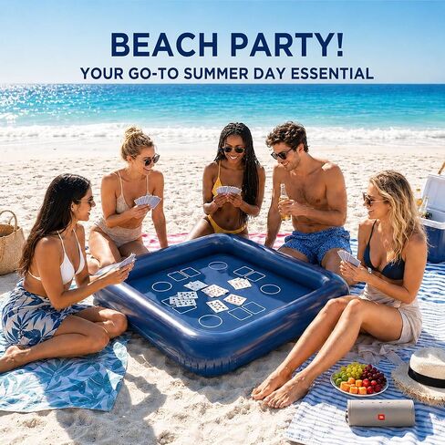 Funscape Floating Table Games for Pool, Adult Pool Toys W/Waterproof Playing Cards, Swimming Float Blocks Game, Summer Outdoor Travel Beach Play Family Yard Party Gift for Adults Boys Girls Children in Saudi Arabia