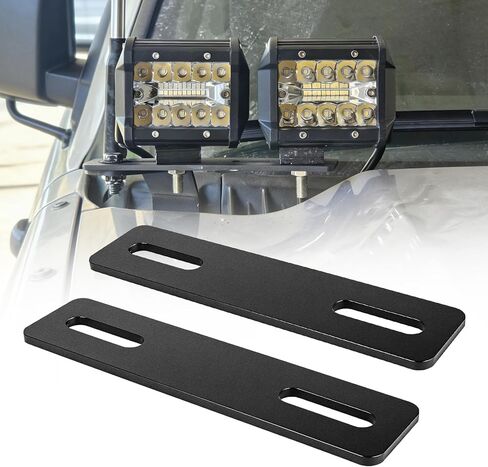 Universal Ditch Light Bracket Extension, Dual Pod Light Mount No Drill Aluminum Hood Mount Bracket Compatible with Truck SUV UTV ATV in Kuwait