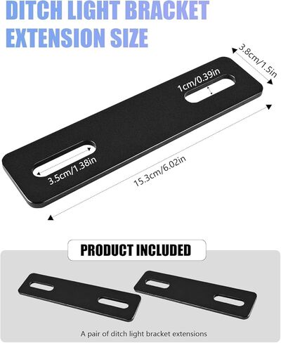 Universal Ditch Light Bracket Extension, Dual Pod Light Mount No Drill Aluminum Hood Mount Bracket Compatible with Truck SUV UTV ATV in Kuwait