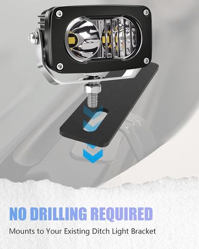 Universal Ditch Light Bracket Extension, Dual Pod Light Mount No Drill Aluminum Hood Mount Bracket Compatible with Truck SUV UTV ATV in Kuwait