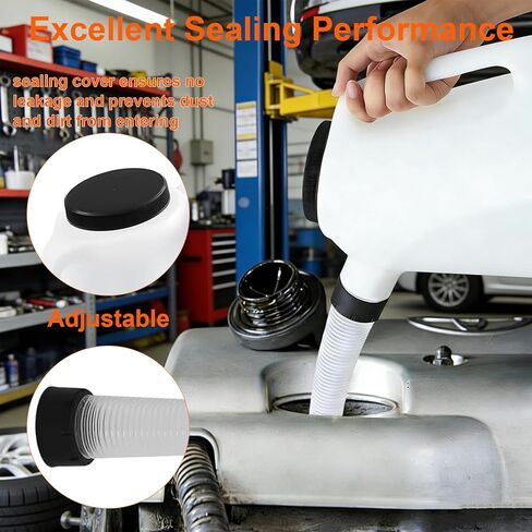2 Pack 5 Quart Motor Oil Dispenser，Oil Jug with Spout Oil Measuring Container Automotive Motor Oil Container for Automotive Fluids with Plastic Long Neck Oil Funnels in Kuwait