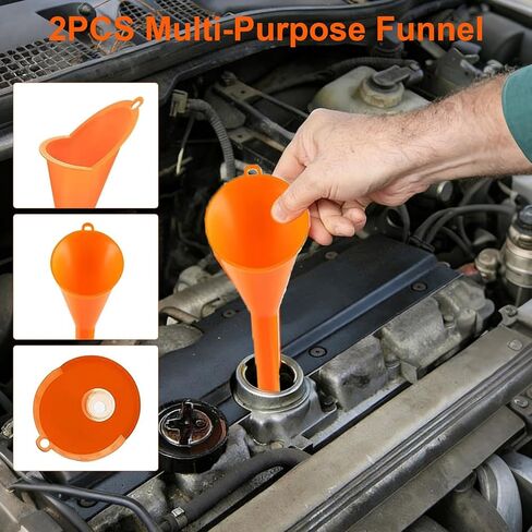 2 Pack 5 Quart Motor Oil Dispenser，Oil Jug with Spout Oil Measuring Container Automotive Motor Oil Container for Automotive Fluids with Plastic Long Neck Oil Funnels in Kuwait