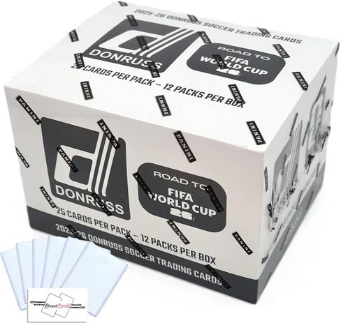 2025-26 Donruss Road to World Cup Soccer Cello Box مع 300 بطاقة تداول إجمالية + 6 أدوات تحميل علوية ومغناطيس StreetCards! ابحث عن كابوم! in Kuwait