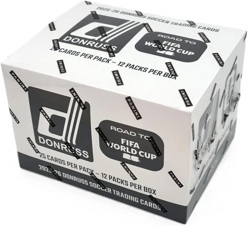 2025-26 Donruss Road to World Cup Soccer Cello Box مع 300 بطاقة تداول إجمالية + 6 أدوات تحميل علوية ومغناطيس StreetCards! ابحث عن كابوم! in Kuwait