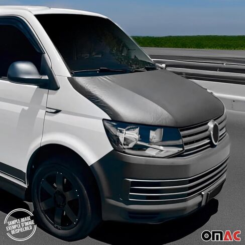 OMAC Classic Patterned Full Hood Bra for Ford Transit 2014-2023 Black Front Cover Mask - Bonnet Bra Car Accessories in Kuwait