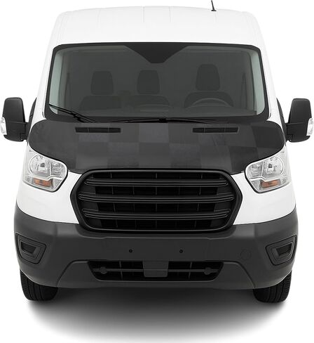 OMAC Classic Patterned Full Hood Bra for Ford Transit 2014-2023 Black Front Cover Mask - Bonnet Bra Car Accessories in Kuwait