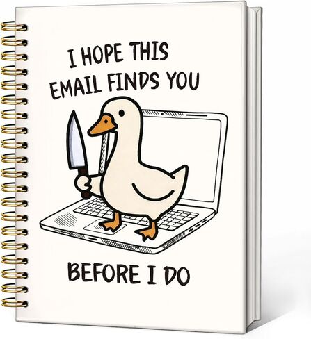 مجلة دفتر ملاحظات CalmVerve Funny Goose Office، مجلة دفاتر هدايا العمل الفكاهة للنساء، هدايا مكتب ساخرة، آمل أن يجدك هذا البريد الإلكتروني قبل أن أفعل دفتر ملاحظات حلزوني بغلاف مقوى 5.5x8.3 in Kuwait
