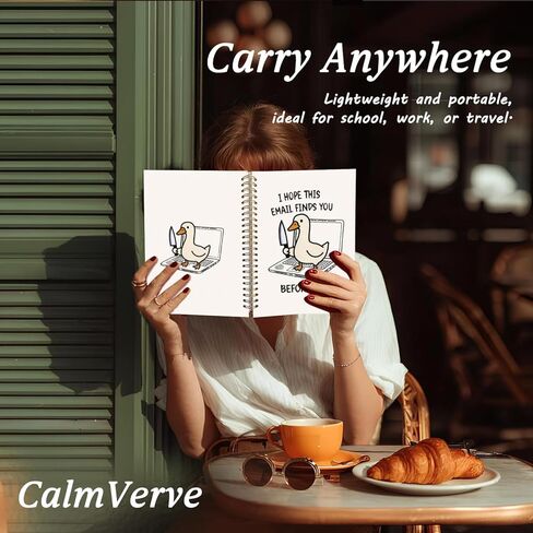 مجلة دفتر ملاحظات CalmVerve Funny Goose Office، مجلة دفاتر هدايا العمل الفكاهة للنساء، هدايا مكتب ساخرة، آمل أن يجدك هذا البريد الإلكتروني قبل أن أفعل دفتر ملاحظات حلزوني بغلاف مقوى 5.5x8.3 in Kuwait