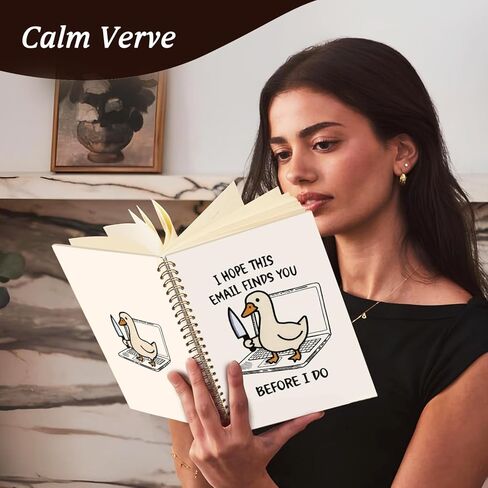 مجلة دفتر ملاحظات CalmVerve Funny Goose Office، مجلة دفاتر هدايا العمل الفكاهة للنساء، هدايا مكتب ساخرة، آمل أن يجدك هذا البريد الإلكتروني قبل أن أفعل دفتر ملاحظات حلزوني بغلاف مقوى 5.5x8.3 in Kuwait