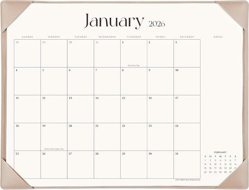 تقويم مكتب مبسط 2026 مع حصيرة سطح المكتب، تقويم وسادة مكتب كبير من Cabbrix مقاس 21 بوصة × 16-1/2 بوصة يمتد من يناير 2026 إلى يونيو 2027، تقويم مكتبي للمدرسة المنزلية والمكتب (مشمش) in Kuwait