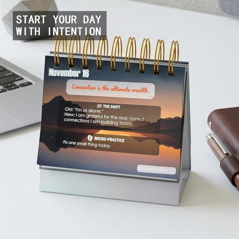 Daily Sobriety Serenity Calendar - 366 Days of Nature Landscapes & Recovery Affirmations - Perpetual Mindfulness Gift for AA NA Recovery - Stay Sober Tracker in Kuwait