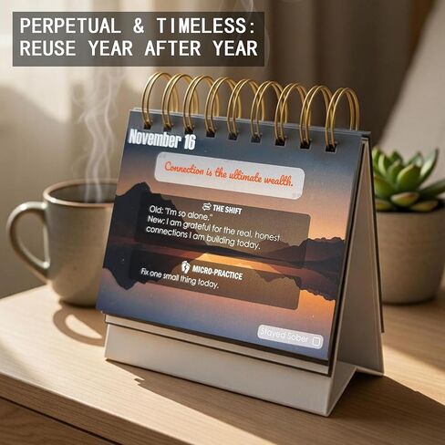 Daily Sobriety Serenity Calendar - 366 Days of Nature Landscapes & Recovery Affirmations - Perpetual Mindfulness Gift for AA NA Recovery - Stay Sober Tracker in Kuwait