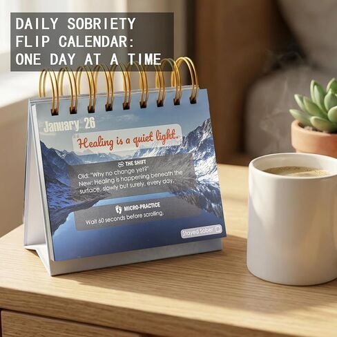 Daily Sobriety Serenity Calendar - 366 Days of Nature Landscapes & Recovery Affirmations - Perpetual Mindfulness Gift for AA NA Recovery - Stay Sober Tracker in Kuwait