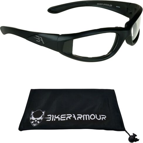 نظارات ليلية للدراجات النارية من Bikersshades بعدسات شفافة مبطنة بالفوم للرجال والنساء in Kuwait