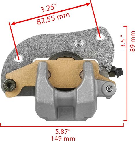 Caltric Front Left Brake Caliper with Disc Rotor Compatible with Yamaha Kodiak 700 YFM700K 4X4 2016 2017 2018 2019 2020-2026 in Kuwait