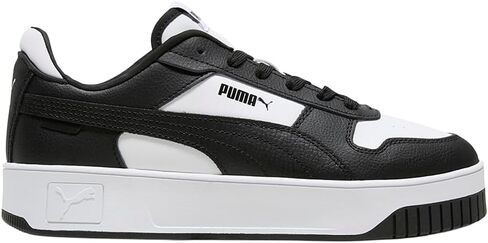 حذاء رياضي نسائي من PUMA Carina Street، أبيض أسود-Deeva Peach، 9.5 in Saudi Arabia
