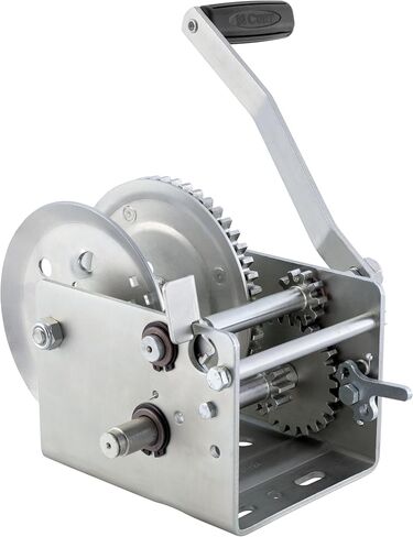 CURT 29526 Hand-Crank 2-Speed Winch, 2,600 lbs, 5.1:1 High, 12.7:1 Low Gear Ratio, 10.6" Handle in Saudi Arabia