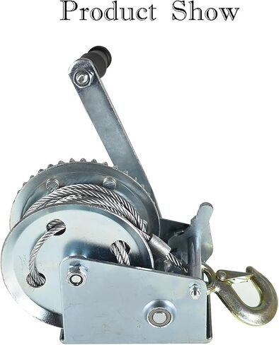 1600lbs Hand Crank Winch Cable Gear Winch with Hook, Two-Way Adjustable Boat Trailer Winch with 10m 32ft Steel Cable, Fit for Boat, Trailer in Kuwait