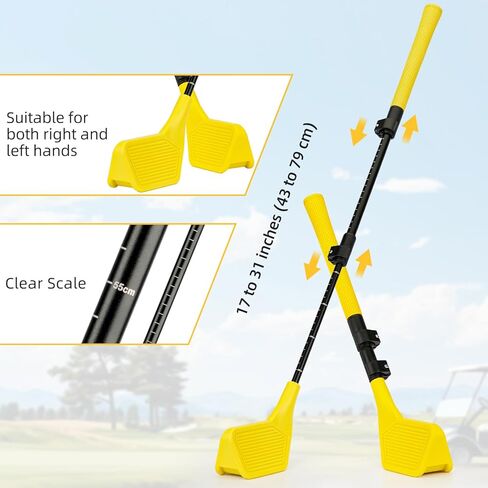 Kids Toy Golf Set, Left and Right Handed Upgraded Set Adjustable Telescopic Height for Play or Training, Includes 2 Balls, Hit Golf Balls on Grass, Parks, Yards, Yellow in Saudi Arabia