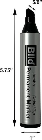 Bild Jumbo Permanent Markers, Chisel Tip, Black Waterproof Quick-Drying Ink, Extra Large Thick Wide Tip for Cardboard, Posters, Shipping Boxes (Black) in Saudi Arabia