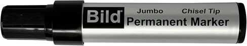 Bild Jumbo Permanent Markers, Chisel Tip, Black Waterproof Quick-Drying Ink, Extra Large Thick Wide Tip for Cardboard, Posters, Shipping Boxes (Black) in Saudi Arabia