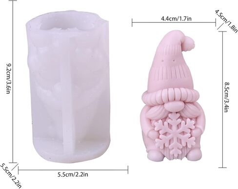 قوالب شموع جنوم عيد الميلاد، 3D DIY رقاقات الثلج شجرة عيد الميلاد سيليكون قالب شمعة للوازم الحرفية، الصابون المصنوع يدويًا، صناعة الشموع، زينة عيد الميلاد، ديكورات المنزل، ديكورات عيد الميلاد in Kuwait