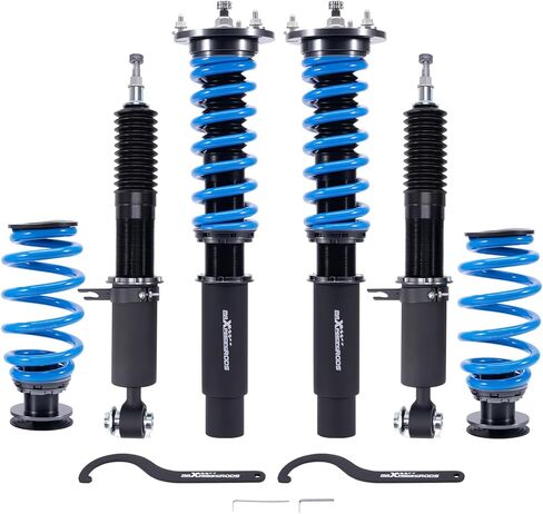 maXpeedingrods Coilover for BMW X5 F15 AWD 2014-2018, for BMW X6 F16 AWD 2014-2018, 24 Levels Damper Adjustable Coilovers Suspension Kit, Height Adjustable T6 Upgraded Lowering Kits Blue in Kuwait