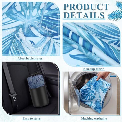 2 Pack Car Seat Towel Covers with Storage Bag Athletic Running Towel Washable Non Slip Sweat Bucket Seat Covers Protector for Car Outdoor Sport Activities(Tropical Leaves) in Saudi Arabia