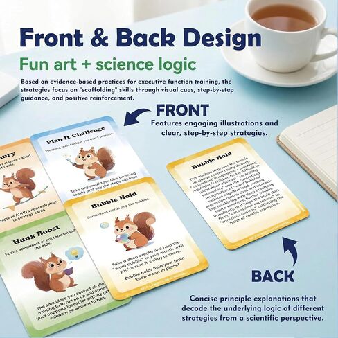 ADHD Coping Skills Cards - 165 ADHD Executive Functioning Strategy Cards Mental Health Therapy Tools for Kids, Teens & Adults in Saudi Arabia