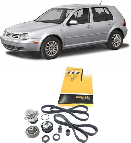 Partsflow Timing & Serpentine Belt Kit Water Pump Compatible With VW 1999-2004 Volkswagen Jetta TDI Golf Bee-tle 1.9L in Kuwait