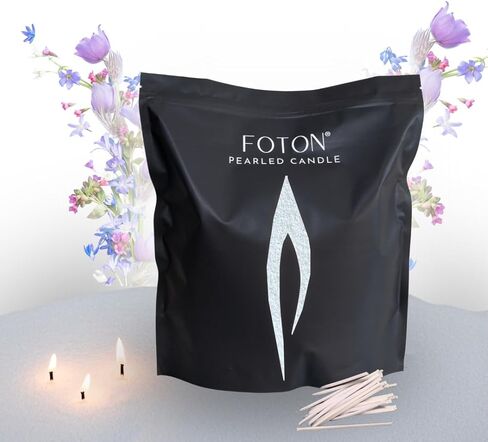 حقيبة شموع كبيرة من فوتون لؤلؤية 64oz - بطانية منسمة معطرة وغير سامة شموع مسحوقة فاخرة تدوم طويلاً - رمل شمعة قابل لإعادة الملء مع 100 فتلة لصنع الشموع in Kuwait
