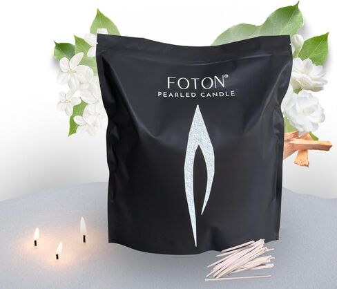حقيبة شموع كبيرة من فوتون لؤلؤية 64oz - شموع بودرة فاخرة غير سامة معطرة برائحة مونتي مونتي - رمل شمعة قابل لإعادة الملء مع 100 فتلة لصنع الشموع in Kuwait