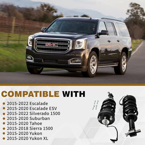 84176631 2 Pcs Front Shock Absorber Struts with Spring Magnetic Assembly Compatible with 2015-2022 Cadillac Escalade Chevy Tahoe Suburban Silverado Sierra GMC 1500 Yukon XL Denali 84977478 in Saudi Arabia
