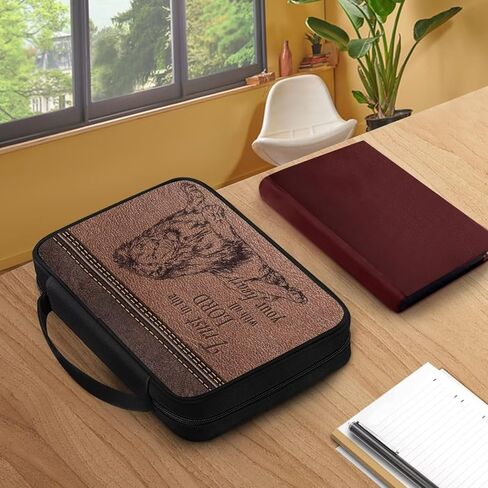 Lion Print Bible Cover for Men Teens with Handle Portable Book Carrying Cases Church Bag in Saudi Arabia