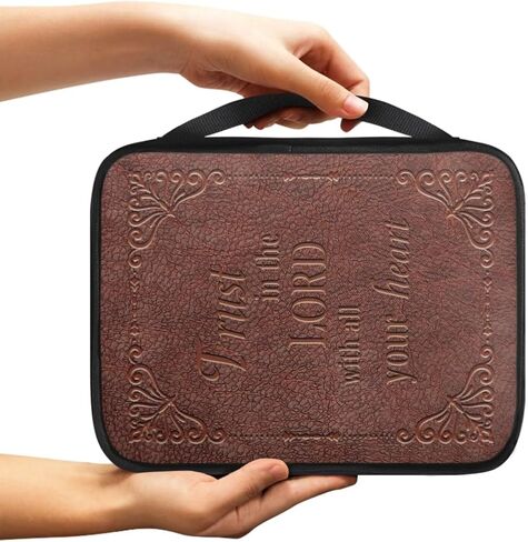 Lion Print Bible Cover for Men Teens with Handle Portable Book Carrying Cases Church Bag in Saudi Arabia