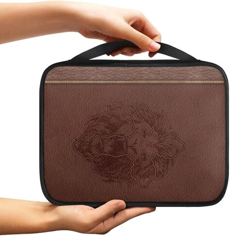 Lion Print Bible Cover for Men Teens with Handle Portable Book Carrying Cases Church Bag in Saudi Arabia