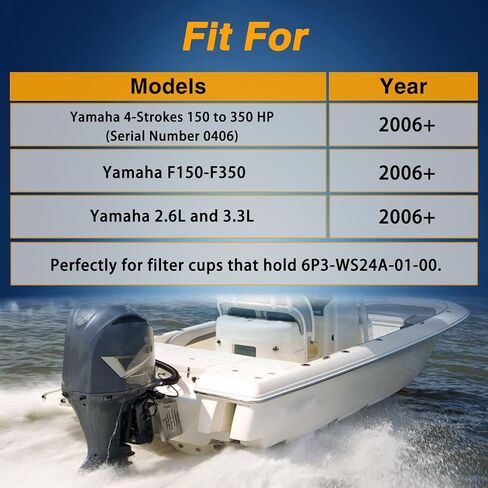 مفتاح فاصل المياه لفلتر الوقود المحسن من EVRBUL متوافق مع F150-F350، 2.6L و3.3L 2006 إلى التيار، Yamaha 4-Strokes 150 إلى 350 HP (الرقم التسلسلي 0406)، استبدال #: 18-79815 YB-ACC04 in Kuwait