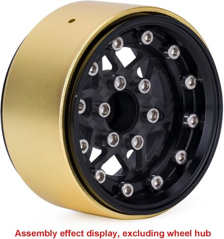 1.9 beadlock Rings Brass Coating Ring Metal Wheel Counterweight for 1/10 TRX4 TRX6 Axial SCX10 Redcat GEN7 GEN8 RC Crawler Car 1.9 Wheel Rim Upgrade (4PCS) in Kuwait