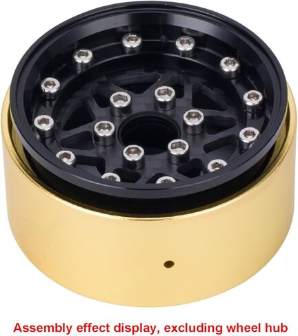 1.9 beadlock Rings Brass Coating Ring Metal Wheel Counterweight for 1/10 TRX4 TRX6 Axial SCX10 Redcat GEN7 GEN8 RC Crawler Car 1.9 Wheel Rim Upgrade (4PCS) in Kuwait